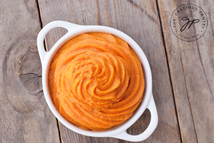 Clean Eating Duchess Style Sweet Potatoes Recipe In Baking Dish
