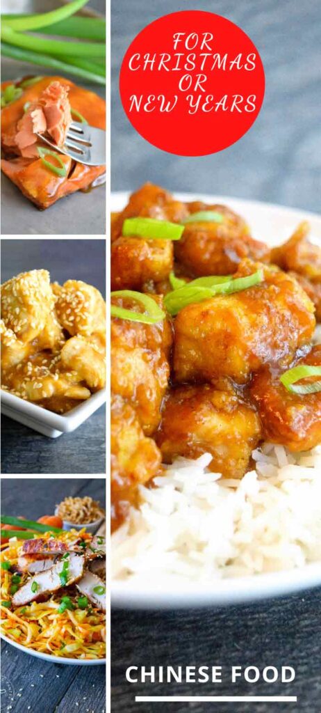 Chinese Christmas Food Recipe Collage and Pinterest Graphic