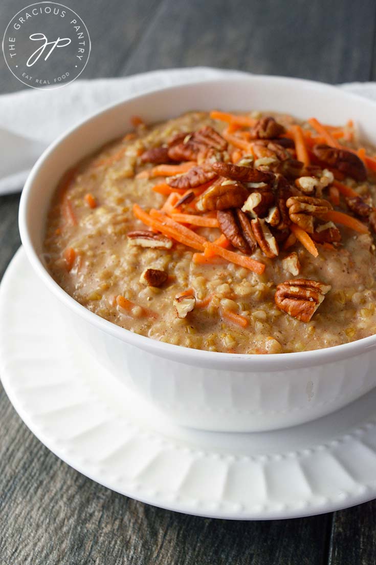 Carrot Cake Oatmeal Recipe - The Gracious Pantry