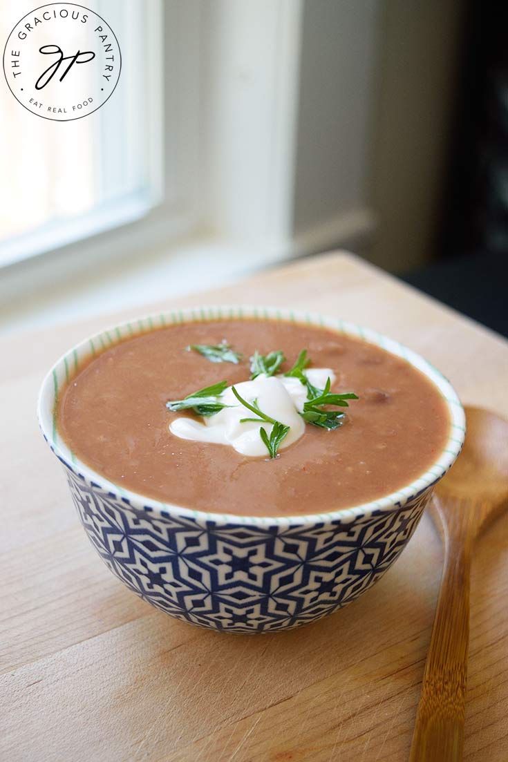 Refried Bean Soup Recipe - The Gracious Pantry