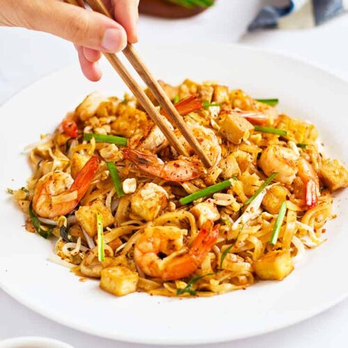 Healthy Shrimp Pad Thai Recipe | The Gracious Pantry