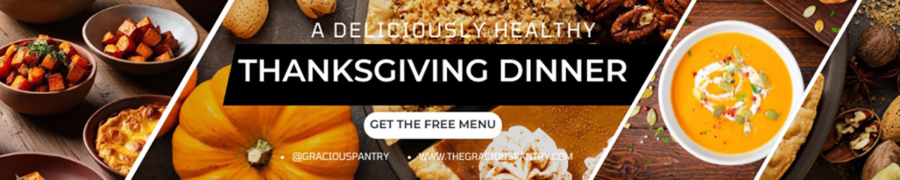 Banner of Thanksgiving dishes.